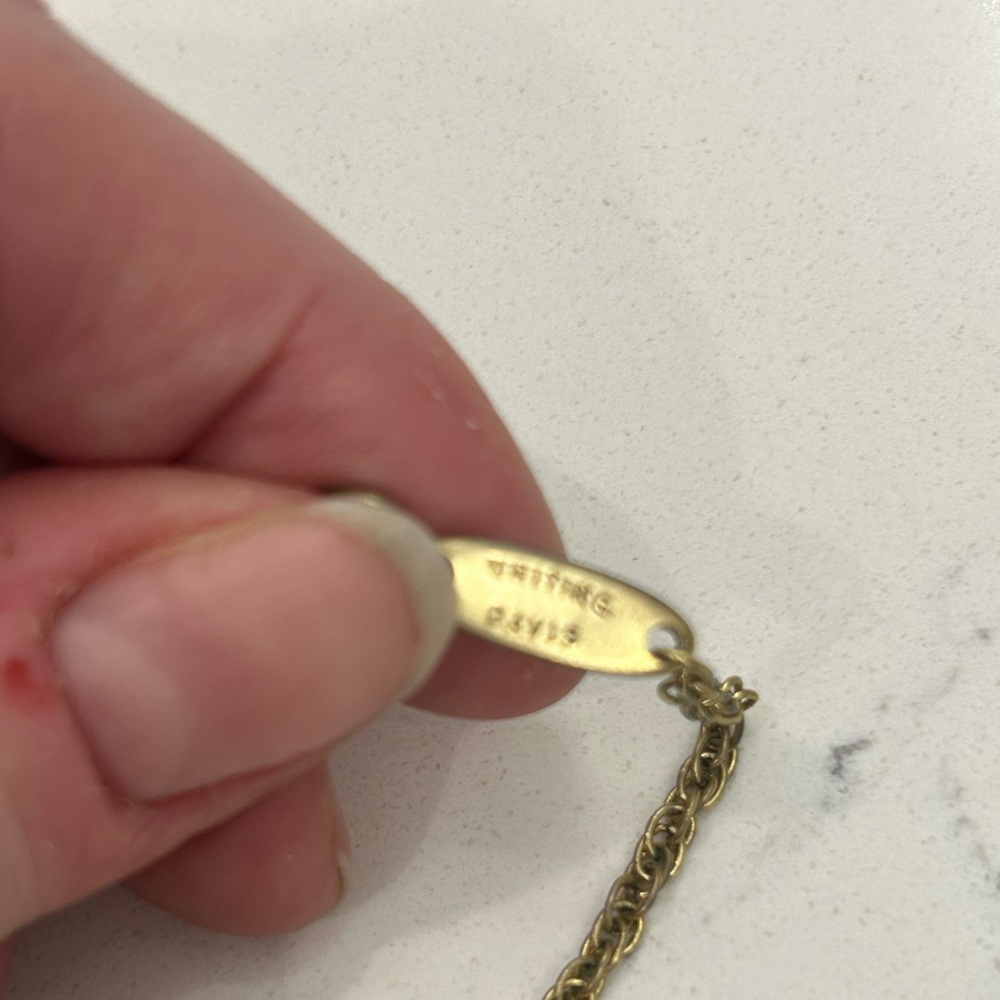 Whiting & Davis Vintage Gold and Blue Pendant - Picture 3 of 5